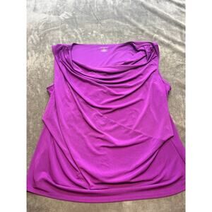 Lane Bryant 22/24 Purple Sleeveless Blouse‎ Scoop Shirt Blouse